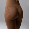 Contoura 3D Shaping Legging bruin, achterkant met lift-naad